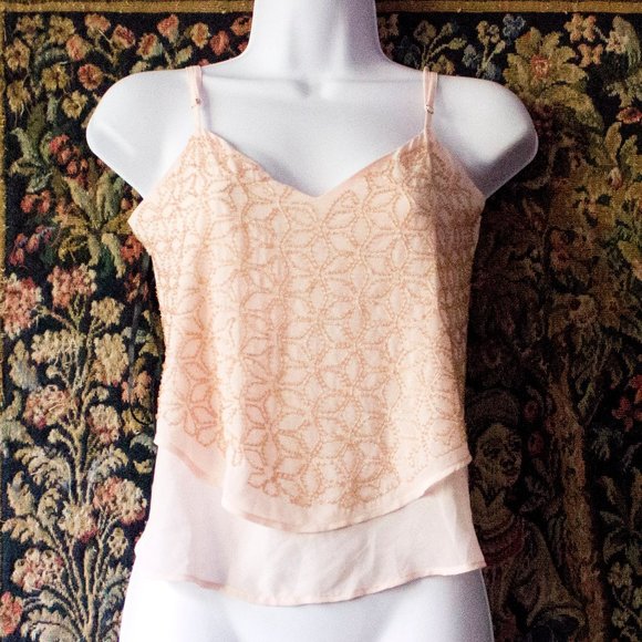 bebe Tops - Bebe Beaded Tank NWT blouse spaghetti strap flowy